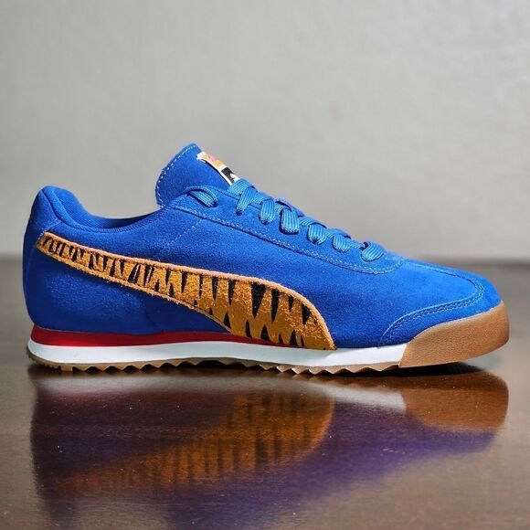 Puma Roma Tony The Tiger Kellogg's Frosted Flakes Suede Shoes Blue Orange W 6.5 - Picture 10 of 14